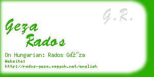 geza rados business card